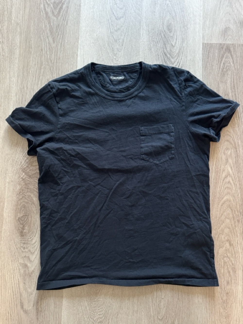 Tom Ford Black Short-Sleeve Crewneck Pocket Tee